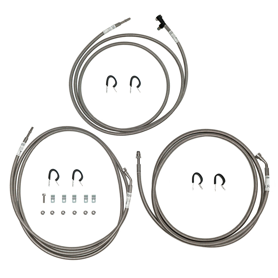 QFF0035SS - 99-05 Chevy Impala, Monte Carlo, Pontiac Grand Prix, Buick Regal, Century Complete Fuel Line Kit: Braided Stainless Steel