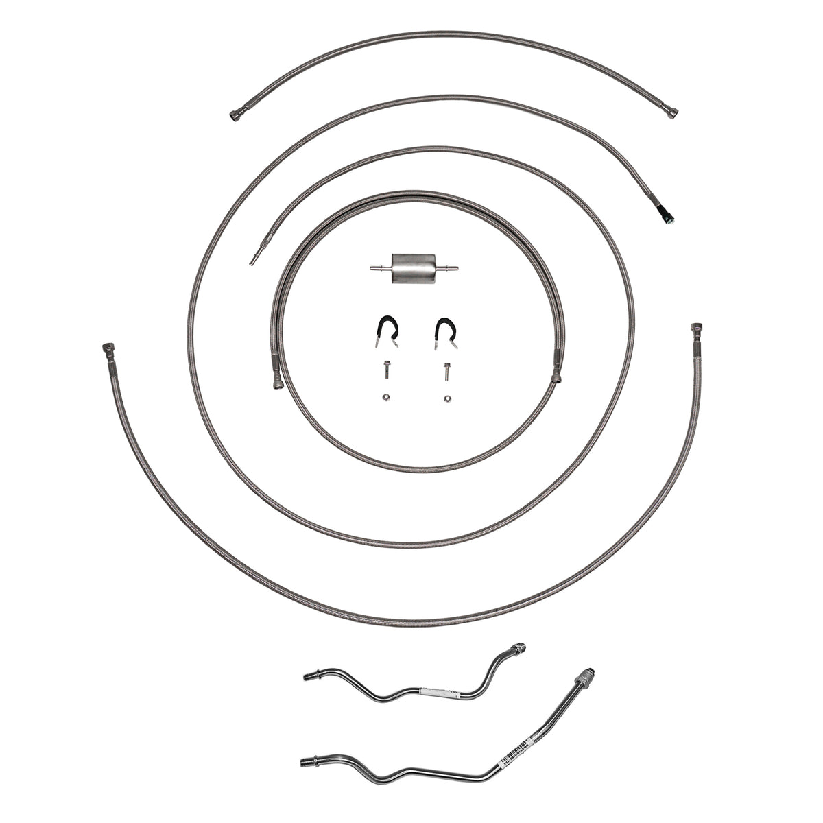 1996-98 Silverado/ Sierra 1500, Ext. Cab/ Long 6.5' Bed , 2wd/ 4wd (C1500 / K1500), 5.7L, Quick Fix Fuel Kit; Braided Stainless - SSTubes