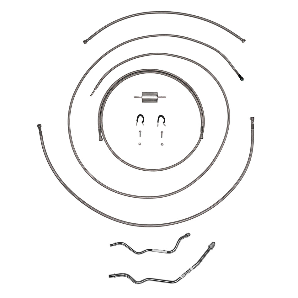 1996-98 Silverado/ Sierra 1500, Ext. Cab/ Long 6.5' Bed , 2wd/ 4wd (C1500 / K1500), 5.7L, Quick Fix Fuel Kit; Braided Stainless - SSTubes
