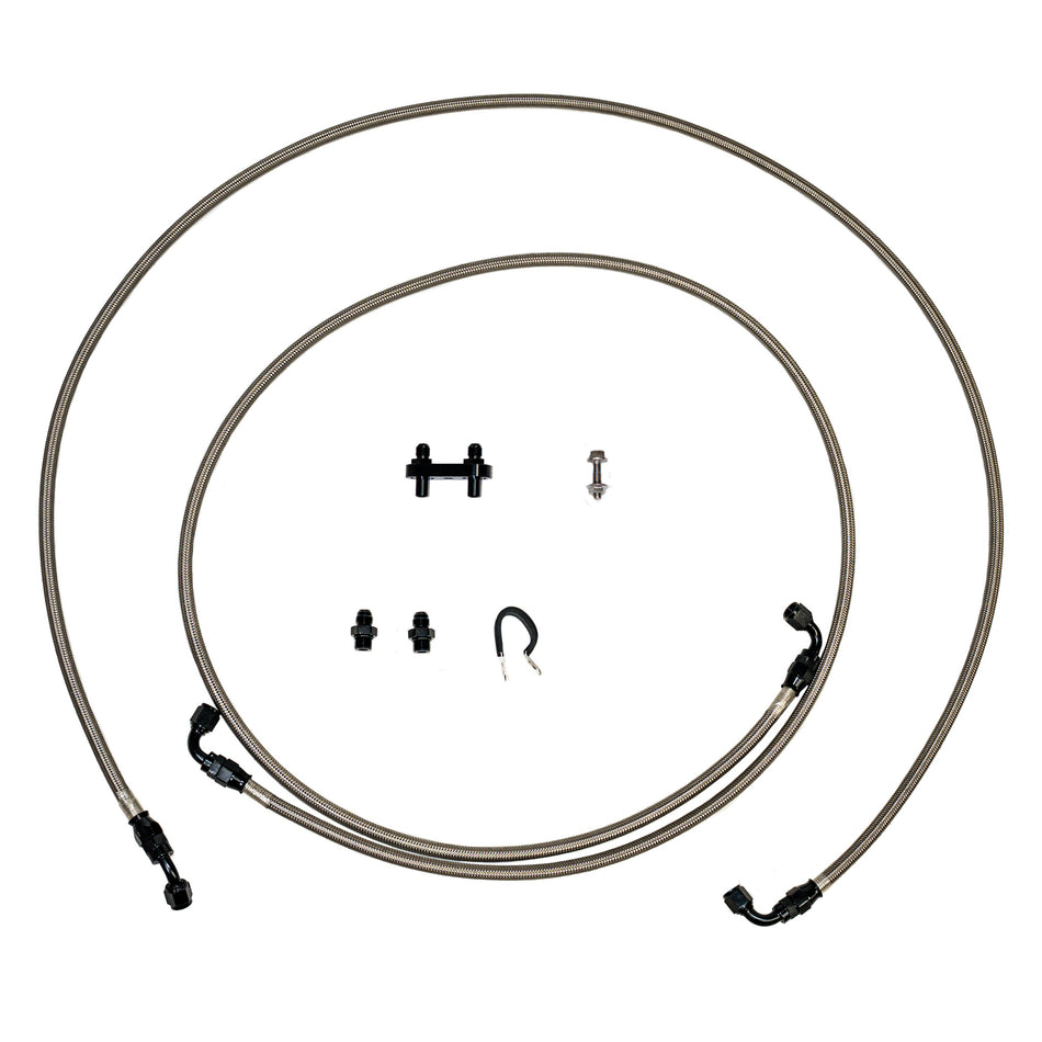 2014-18 Silverado/ Sierra 1500, 8L90 Trans, Quick Fix Transmission Line Kit; Braided Stainless - SSTubes