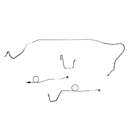 67' Mopar B-Body, Standard Brakes w/ Right-Front Line Straight Across Firewall & Routes OVER Frame, Front 4 Line Kit; Stainless - SSTubes