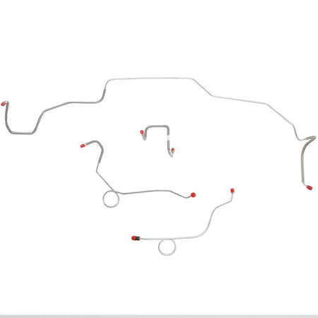 RKT6808SS- 68-70 Mopar B-Body Power Disc, Right Ported MC, Right Front OVER Frame, 2 Valves, 2 Piece F-R Line, Front Brake Line Kit; Stainless - SSTubes