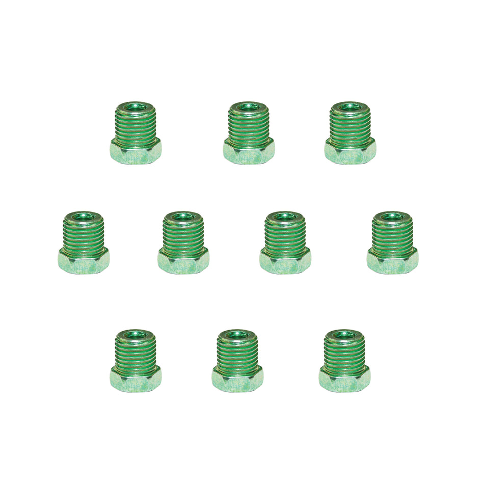 3/16, 1/2-20, 9/16 Hex Fitting; Inverted; Green; 10 Pack - SSTubes