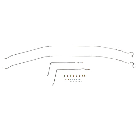 67-72 Chevy C10 Long Bed Carbureted with Original Coil Springs Rear Tank Conversion Fuel Line Kit; Steel - SSTubes