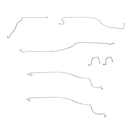 TKT0304OM- 03-04 Chevy Silverado/Sierra 1500, non-HD, 4wd, w/ R Disc, Front 4 Piece Brake Line Set. Steel - SSTubes