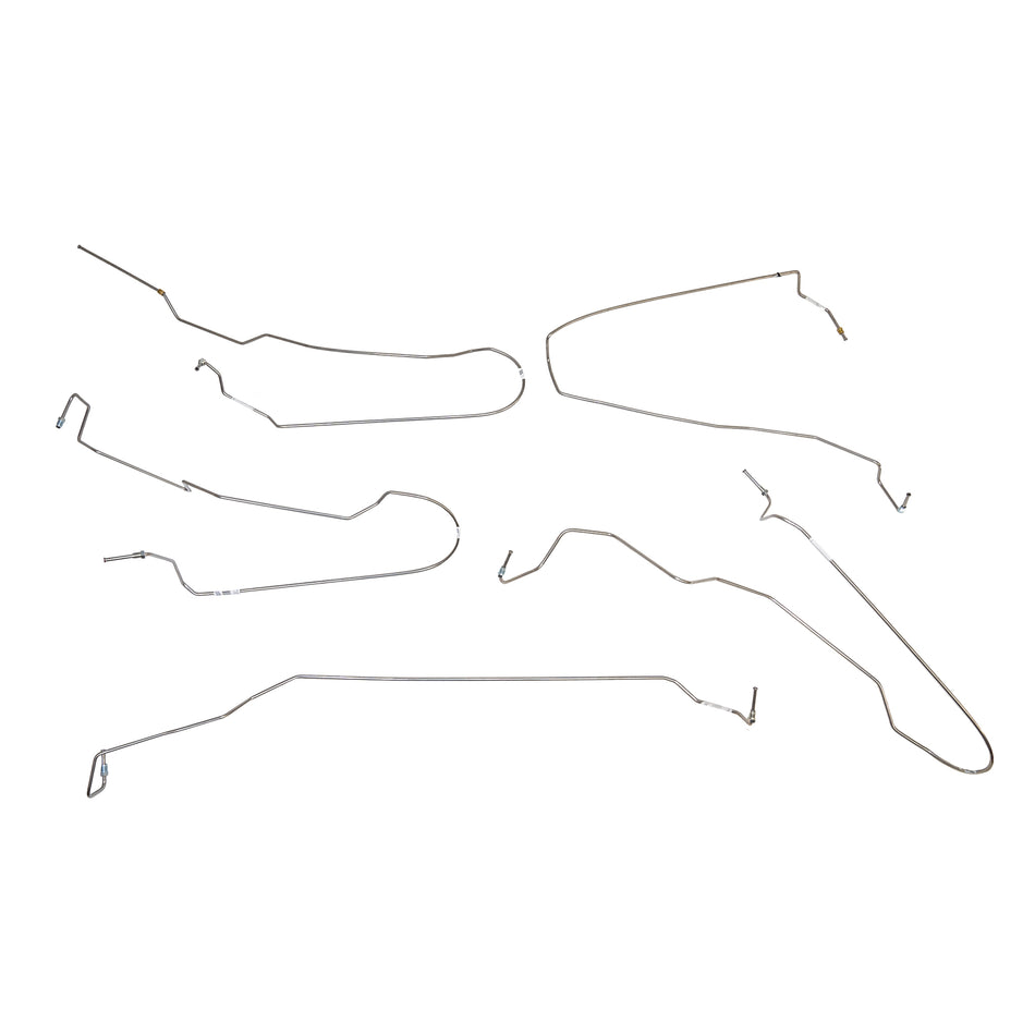 07-08 GM 1500 4wd Rear Drum Brakes, No Traction Control, non-Hybrid, Vehicles Front Brake Line Set; Stainless - SSTubes