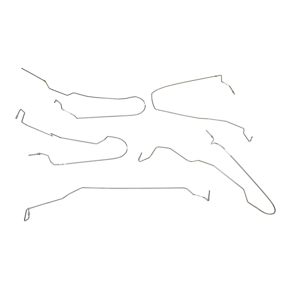 07-08 GM 1500 4wd Rear Drum Brakes, No Traction Control, non-Hybrid, Vehicles Front Brake Line Set; Stainless - SSTubes