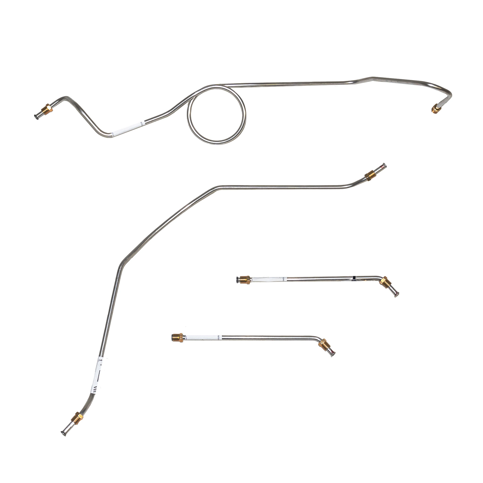 63-66 Chevy C10/GMC C1500, Standard Brakes, 2wd; Front 3pc Brake Line Kit; Stainless - SSTubes