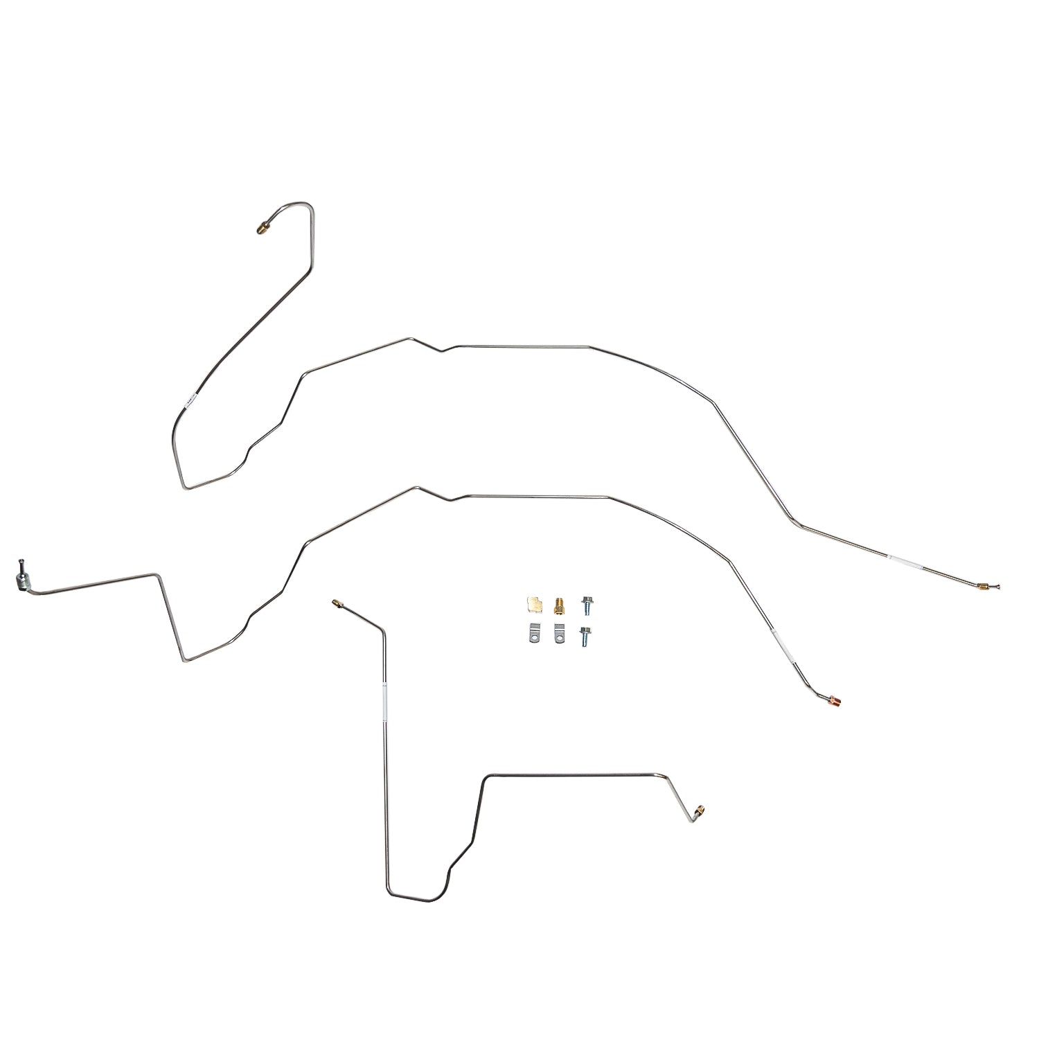 TKT6412OM- 63-66 GM Truck Dual M/C Power Disc Brake Conversion, Front Brake Line Kit; Steel - SSTubes