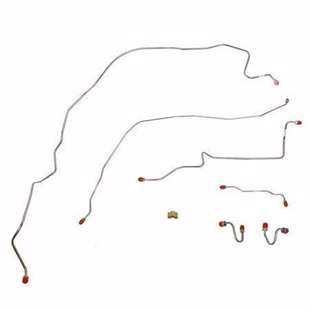 TKT6541OM- 65-66 Ford F-100 w/ Standard Drum Brakes, 3pc Front Brake Line Set; Steel - SSTubes