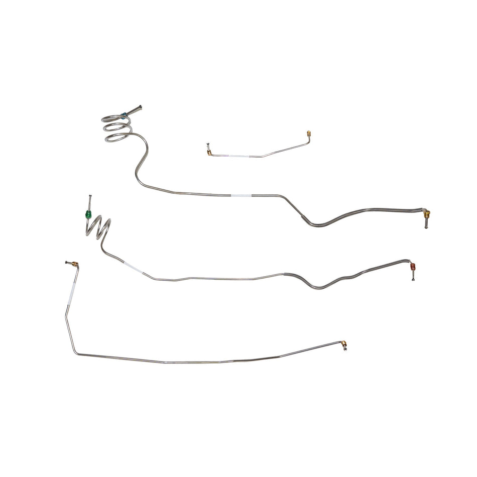 73-80 Chevy K10 / K20 & GMC K1500 / K2500 4wd, Power Brakes, 4pc Front Brake Line Set; Steel - SSTubes