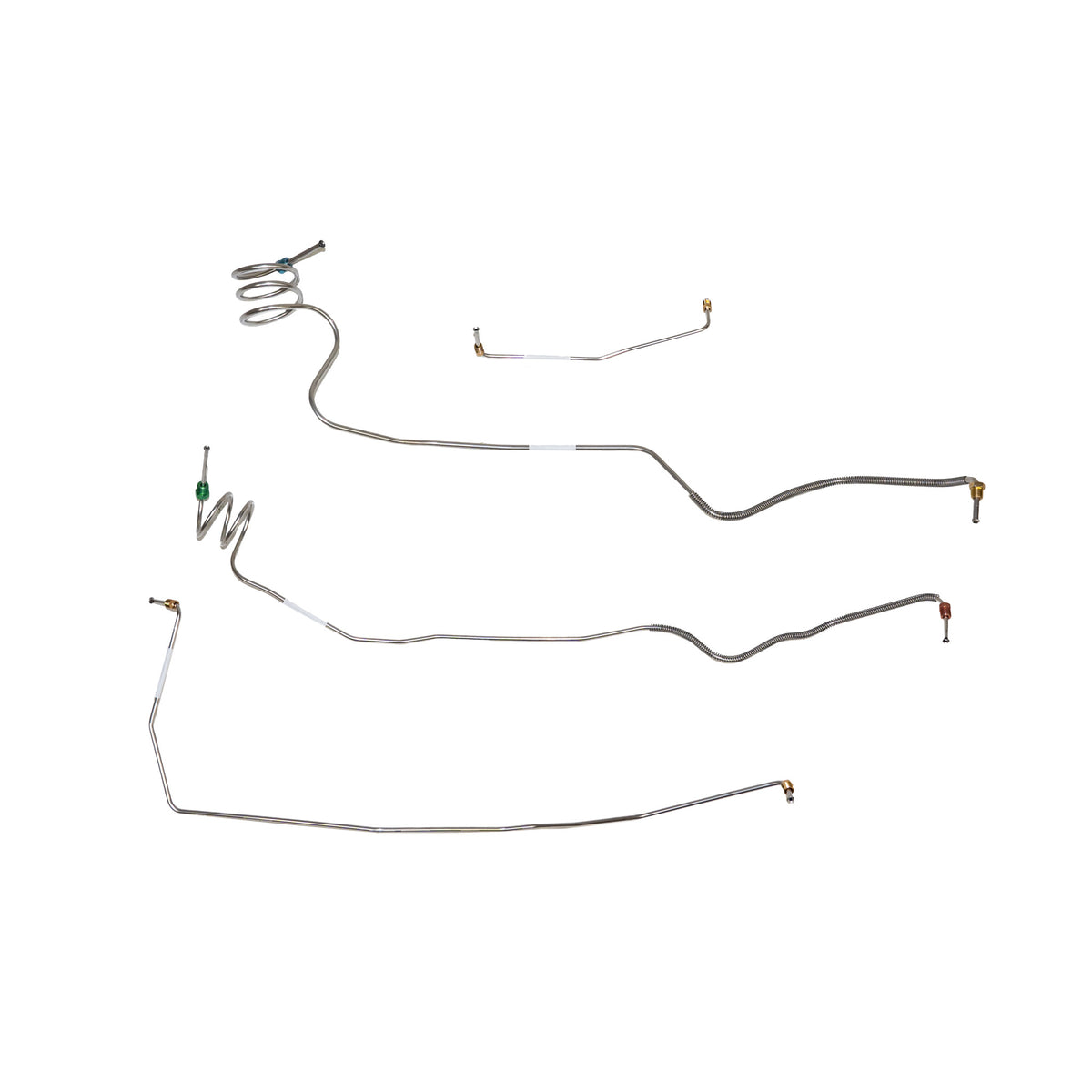73-80 Chevy K10 / K20 & GMC K1500 / K2500 4wd, Power Brakes, 4pc Front Brake Line Set; Stainless - SSTubes