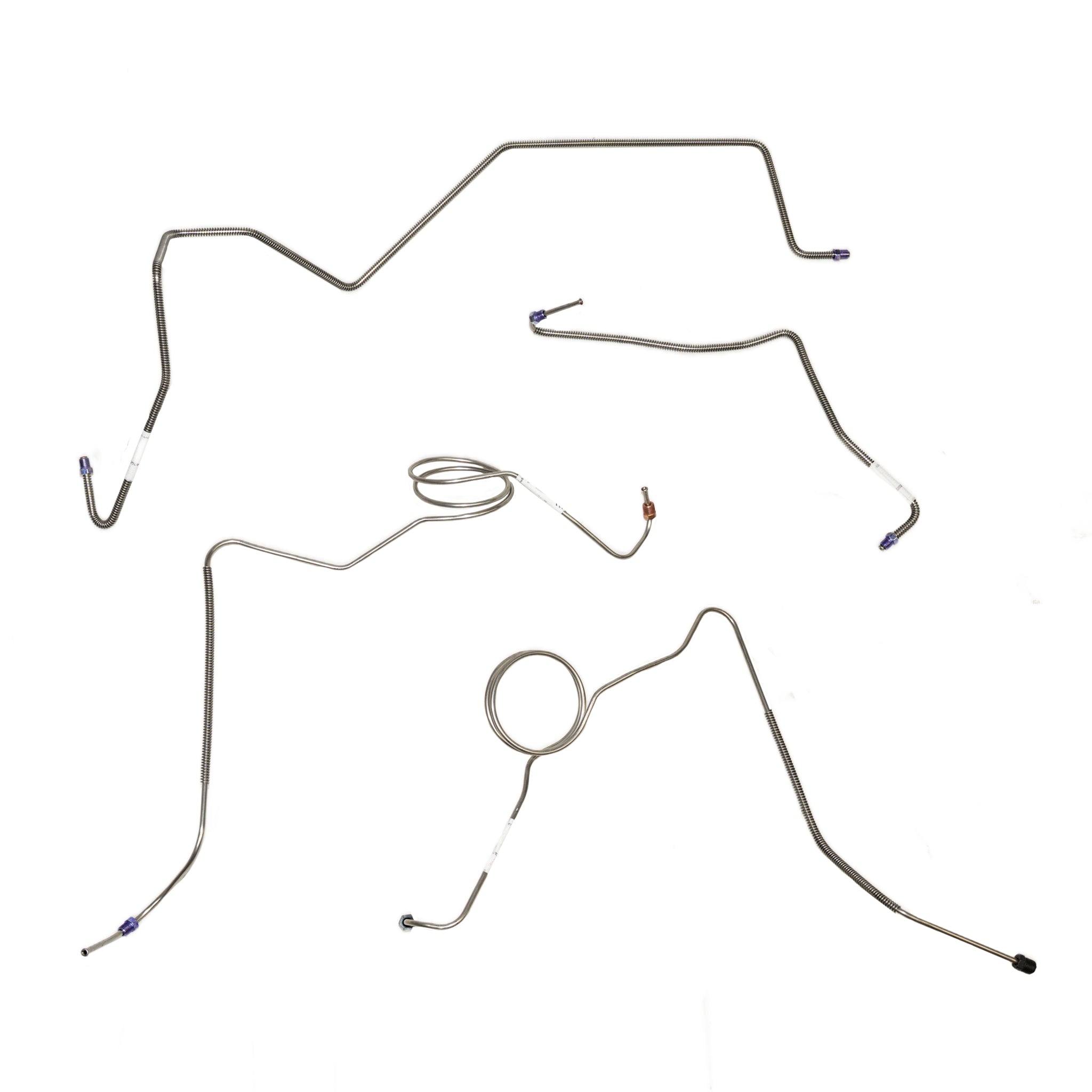 TKT7742SS - Ford F100 2/Wd Power/Disc Kit Front 4 Line Kit; Stainless Steel - SSTubes