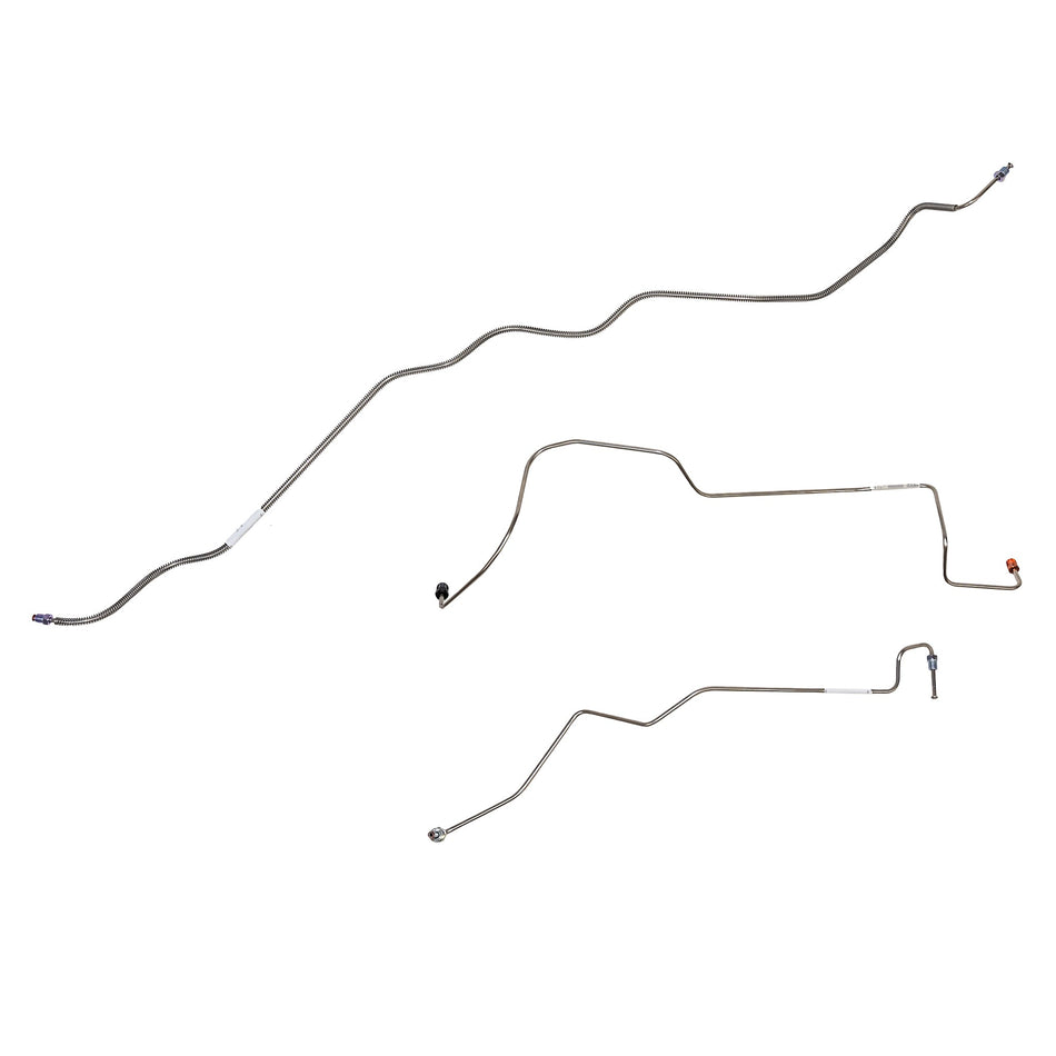 90-97 Ford F-250/F-350 without Load Leveling Front Brake Line Kit; Stainless - SSTubes