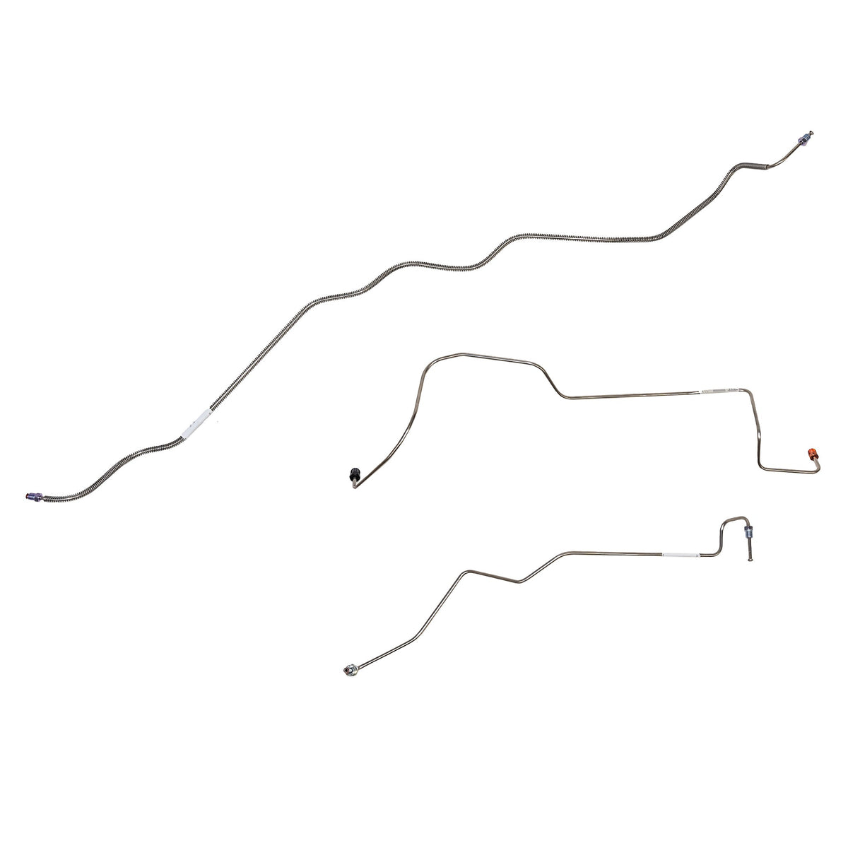 90-97 Ford F-250/F-350 without Load Leveling Front Brake Line Kit; Steel - SSTubes