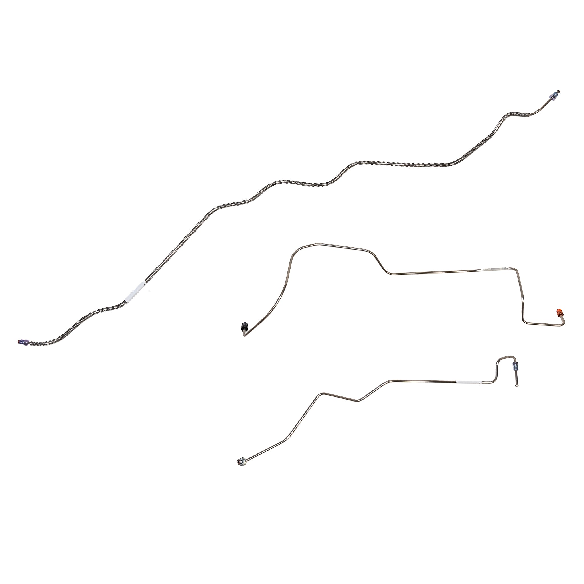 90-97 Ford F-250/F-350 without Load Leveling Front Brake Line Kit; Steel - SSTubes