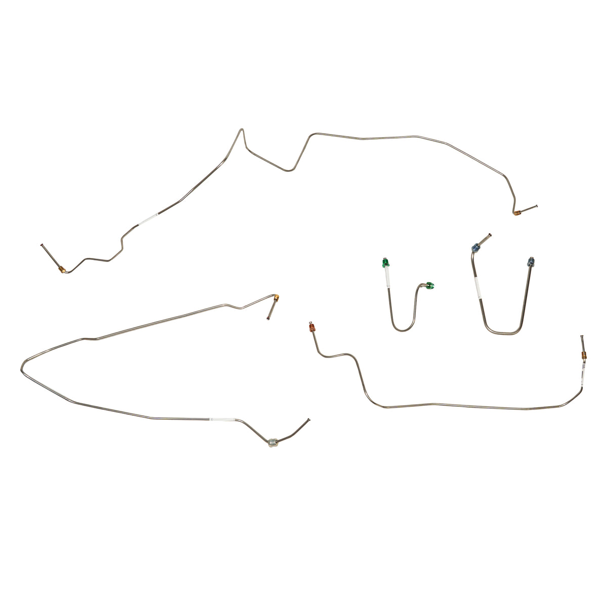 95-00 GM 2500/3500 2wd Front Brake Line Kit; Stainless - SSTubes