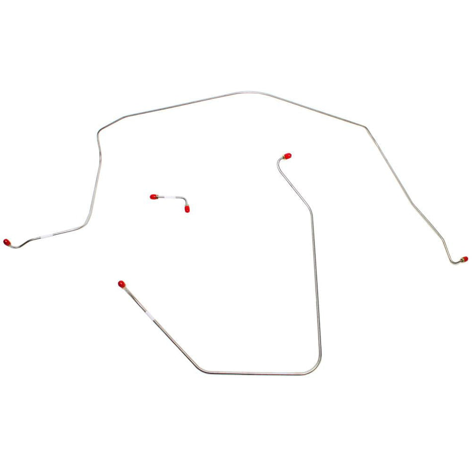 VKT6302SS- 63-64 Chevy Corvette, Power Brakes, Front 3pc Brake Line Set; Stainless - SSTubes