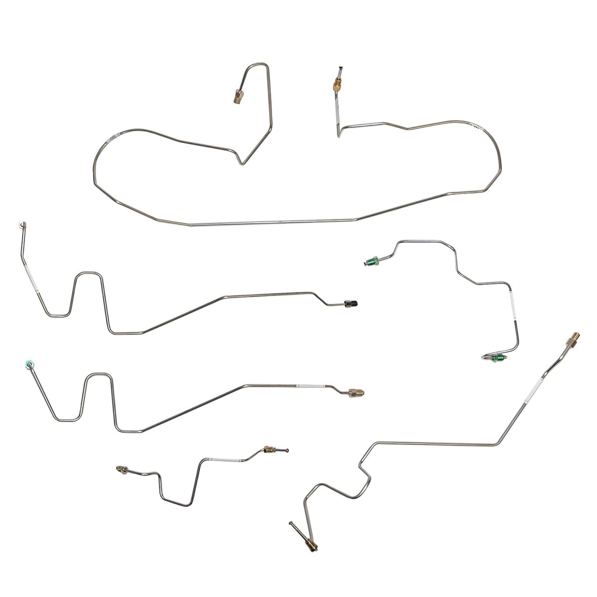 06-09 Ram 1500 (MegaCab ONLY) 2500/3500 4wd, AWABS, with FINE thread at the ABS, Front Brake Line Kit; Steel - SSTubes