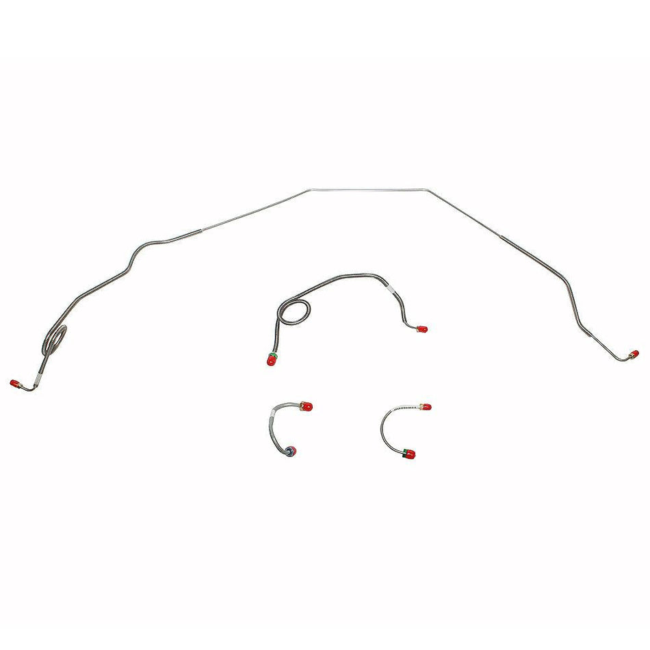 XKT6901SS- 69-73 Chevy Nova, Standard Drum Brakes, 4pc Front Brake Line Set; Stainless - SSTubes
