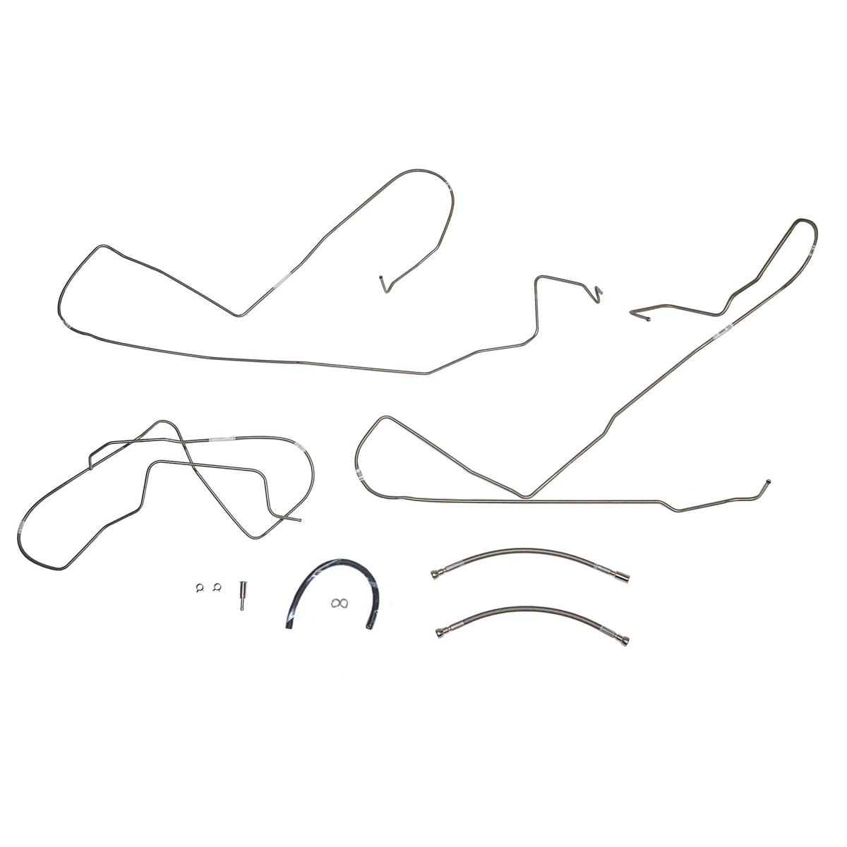 84-86 SVO Ford Mustang Fuel Lines w/o Subframe Connectors; Stainless - SSTubes