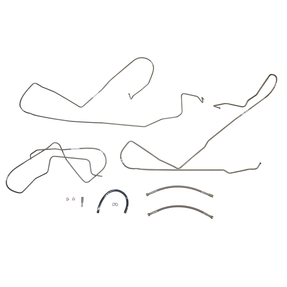 84-86 SVO Ford Mustang Fuel Lines w/o Subframe Connectors; Steel - SSTubes