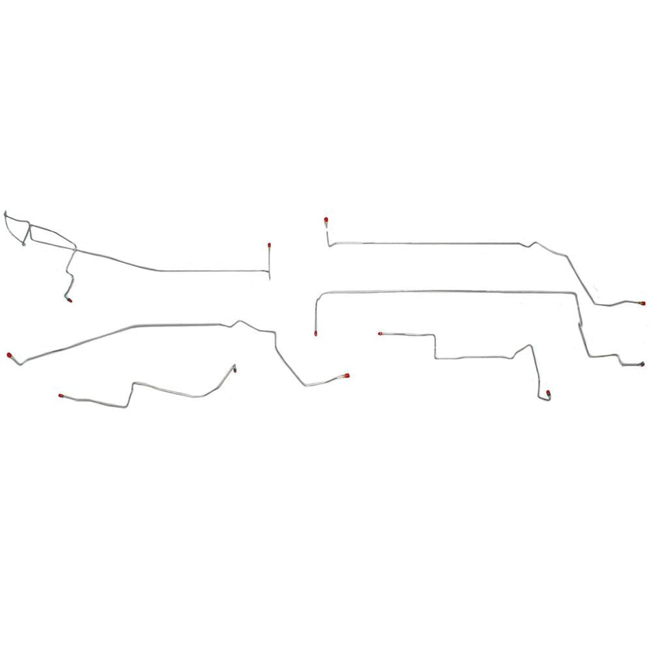 ZIN9903SS- 99-04 Ford Mustang GT 4.6L V8 Only w/ Traction Control, Complete Intermediate Brake Line Set; Stainless - SSTubes