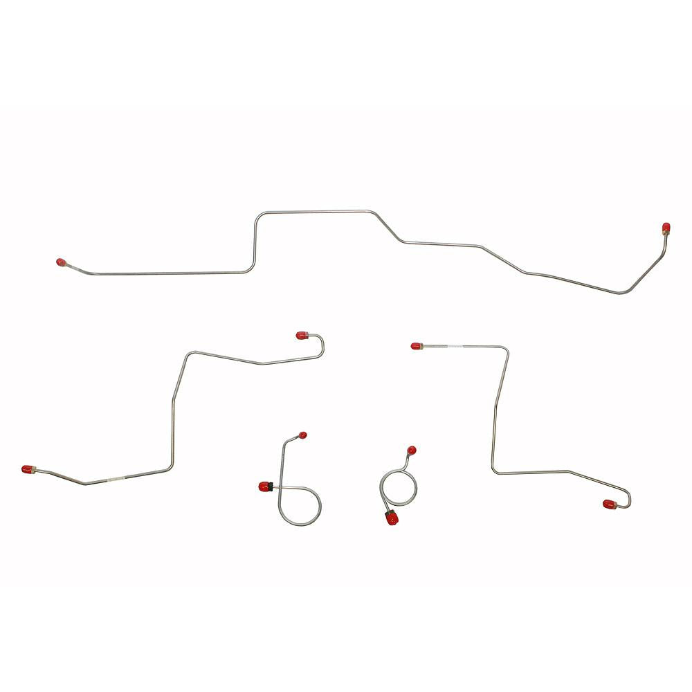 ZKT6701OM- 67 Ford Mustang/ Mercury Cougar, Standard Brakes, Front 5pc Brake Line Set; Built Before 2/1/67, Routes Over Steering Column; Steel - SSTubes
