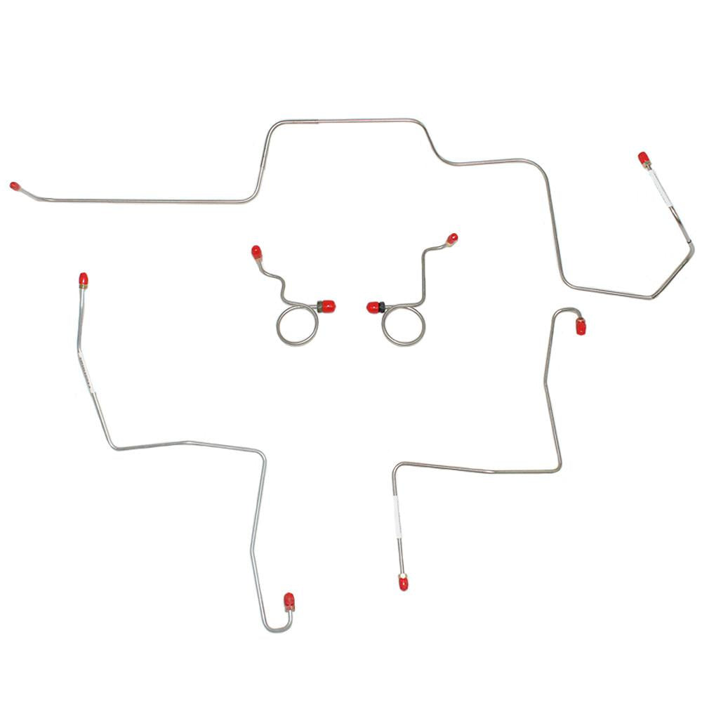 ZKT6801OM- 68-69 Ford Mustang, Mercury Cougar; w/ Manual Drum Brakes, Front 5pc Brake Line Set; Steel - SSTubes