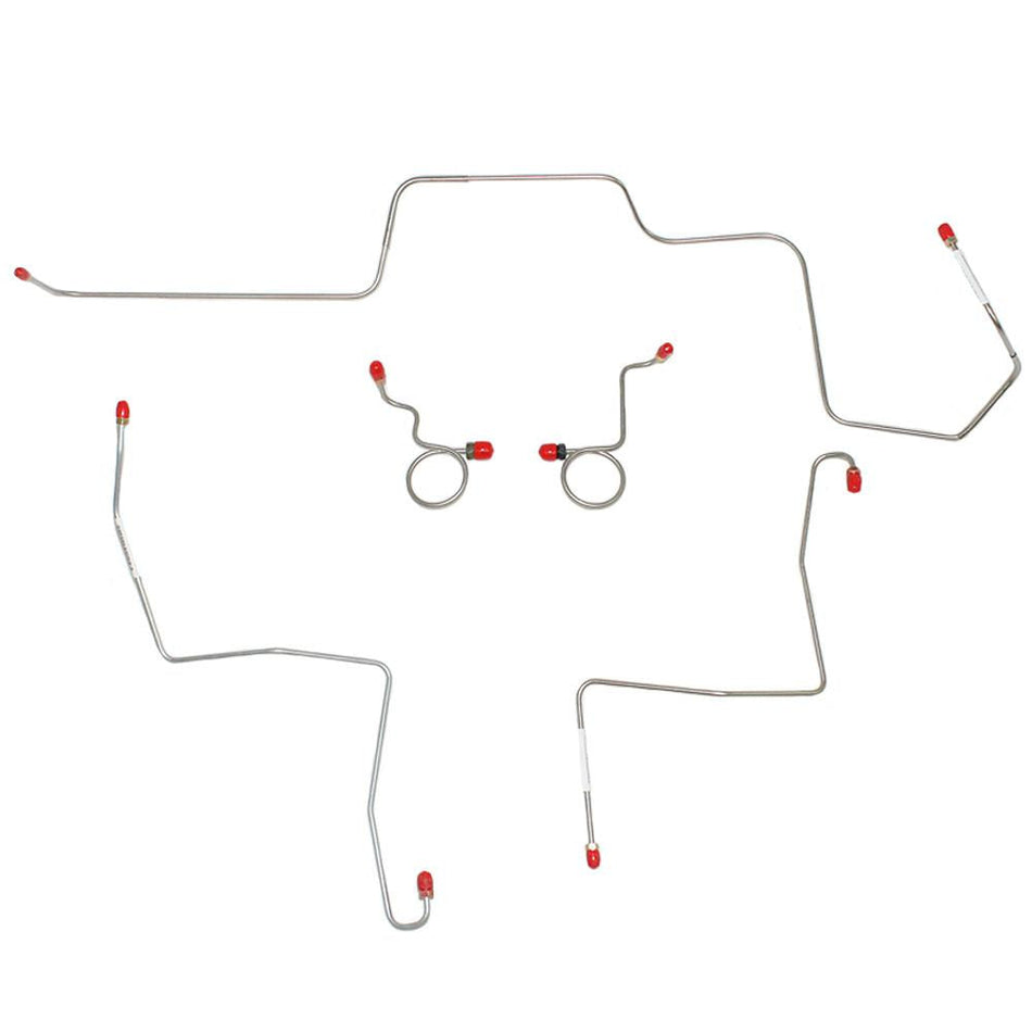 ZKT6801SS- 68-69 Ford Mustang, Mercury Cougar; w/ Manual Drum Brakes, Front 5pc Brake Line Set; Stainless - SSTubes