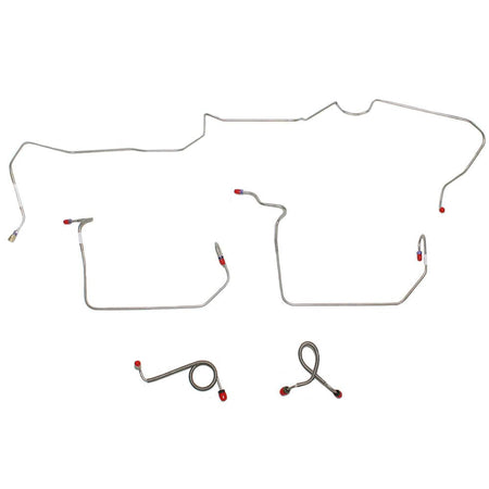 ZKT7101SS- 71-72 Ford Mustang, Mercury Cougar w/ Standard Drum Brakes, Front 5pc Brake Line Set; Stainless - SSTubes