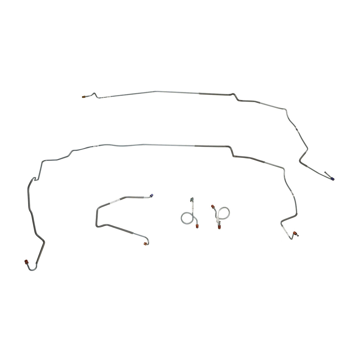 ZKT8401SS- 84-86 Ford Mustang SVO, Front Brake Line Kit; Stainless - SSTubes