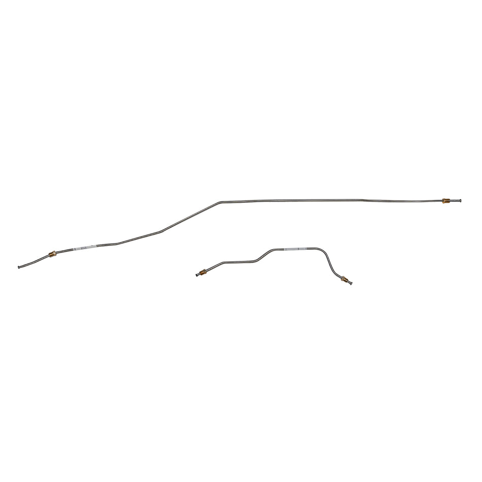 ZRA6402OM- 64-66 Ford Mustang w/ 8" Axle, Single Exhaust; Rear Axle Brake Lines, 2pc Set; Steel - SSTubes