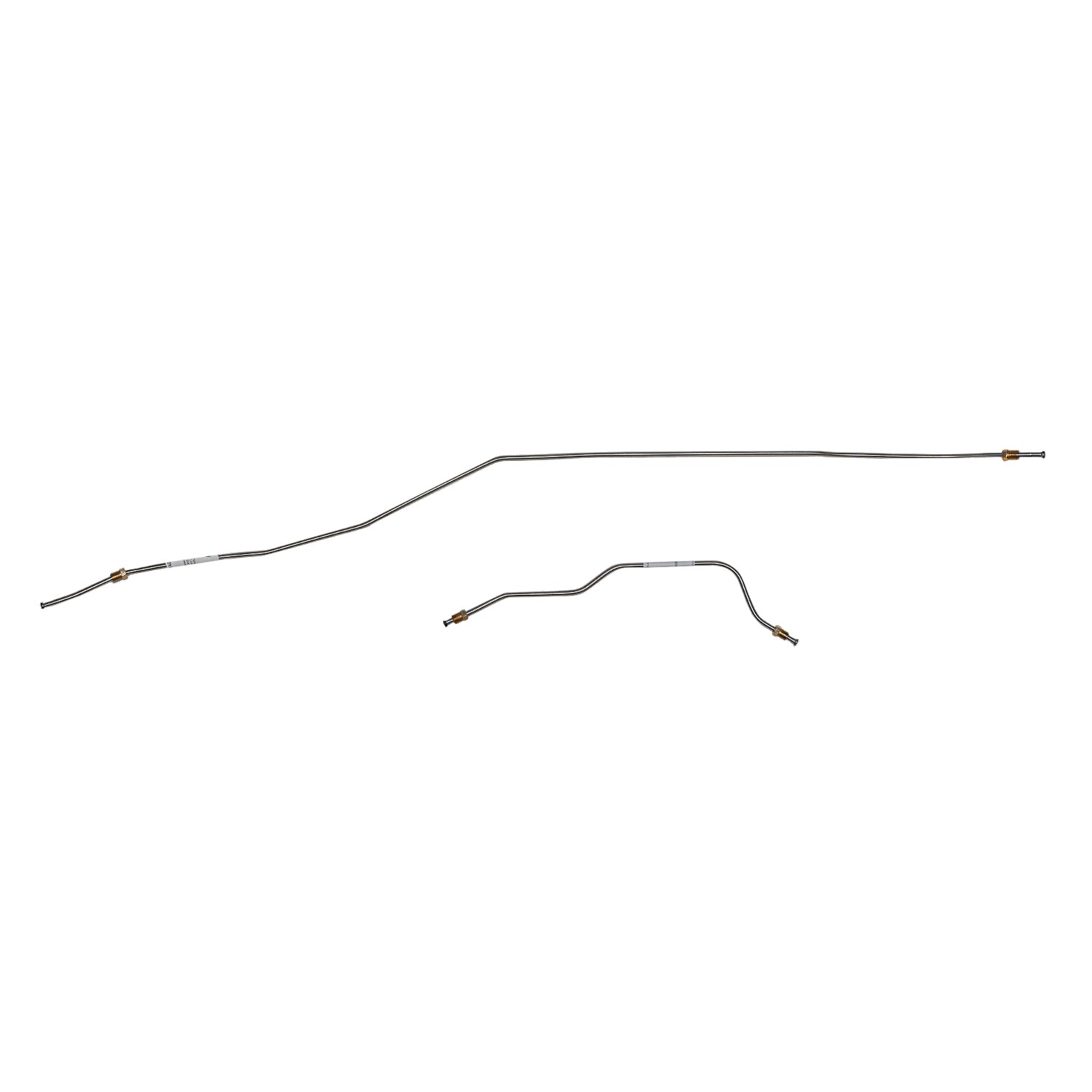 ZRA6402SS- 64-66 Ford Mustang w/ 8" Axle, Single Exhaust; Rear Axle Brake Lines, 2pc Set; Stainless - SSTubes