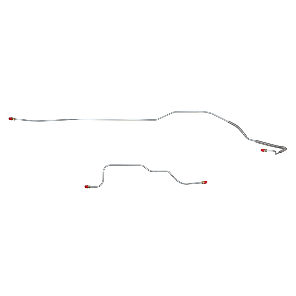 67-69 Ford Mustang, 6cyl; Rear Axle Brake Lines, 2pc Set; Stainless - SSTubes