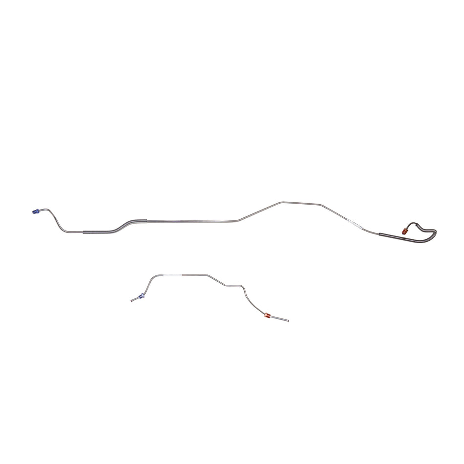 68-69 Ford Mustang w/9"-31 Spline Rear Axle; 2pc Rear Axle Brake Line Set; Stainless - SSTubes