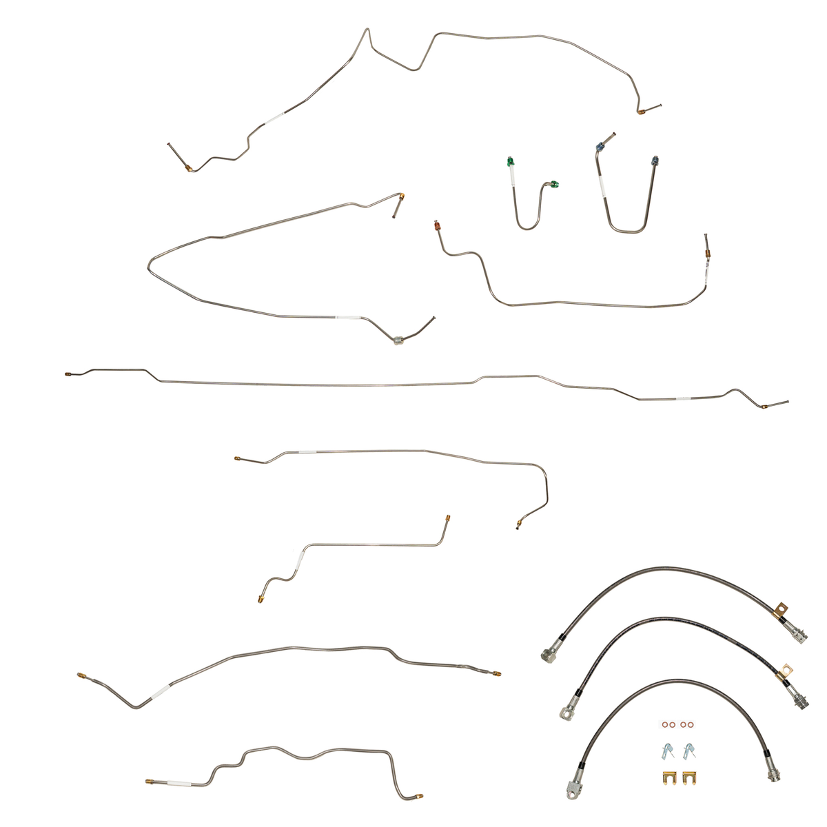 BLH132 - 95-99 GMC / Chevy Suburban 2500 7.4L, Complete Brake Line and Hose Kit; Stainless - SSTubes