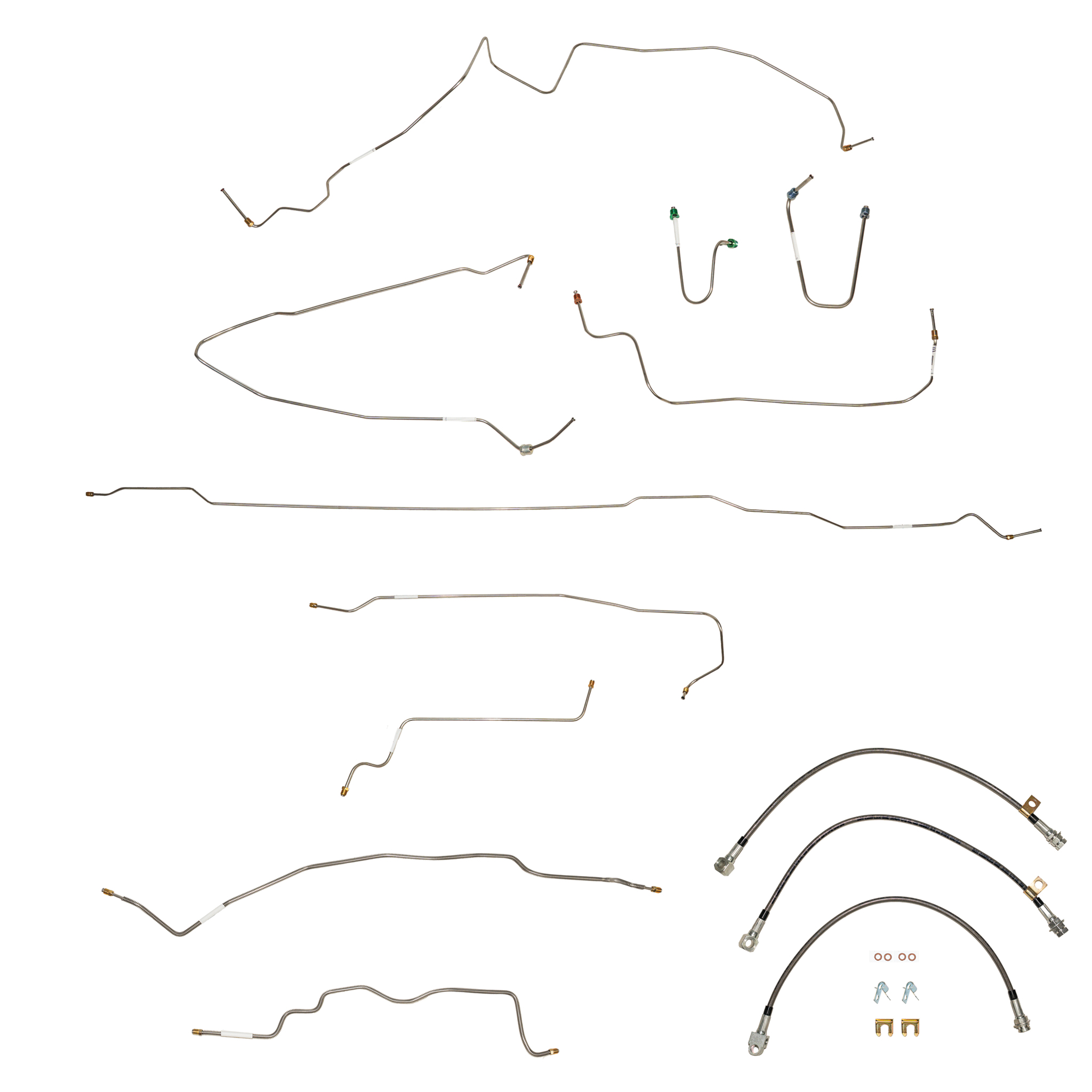 BLH132 - 95-99 GMC / Chevy Suburban 2500 7.4L, Complete Brake Line and Hose Kit; Stainless - SSTubes
