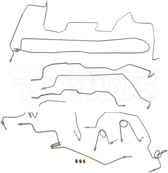 CBK0066SS- 95-98 GM K1500, Reg Cab/Long Bed Brake Line Kit; Stainless - SSTubes