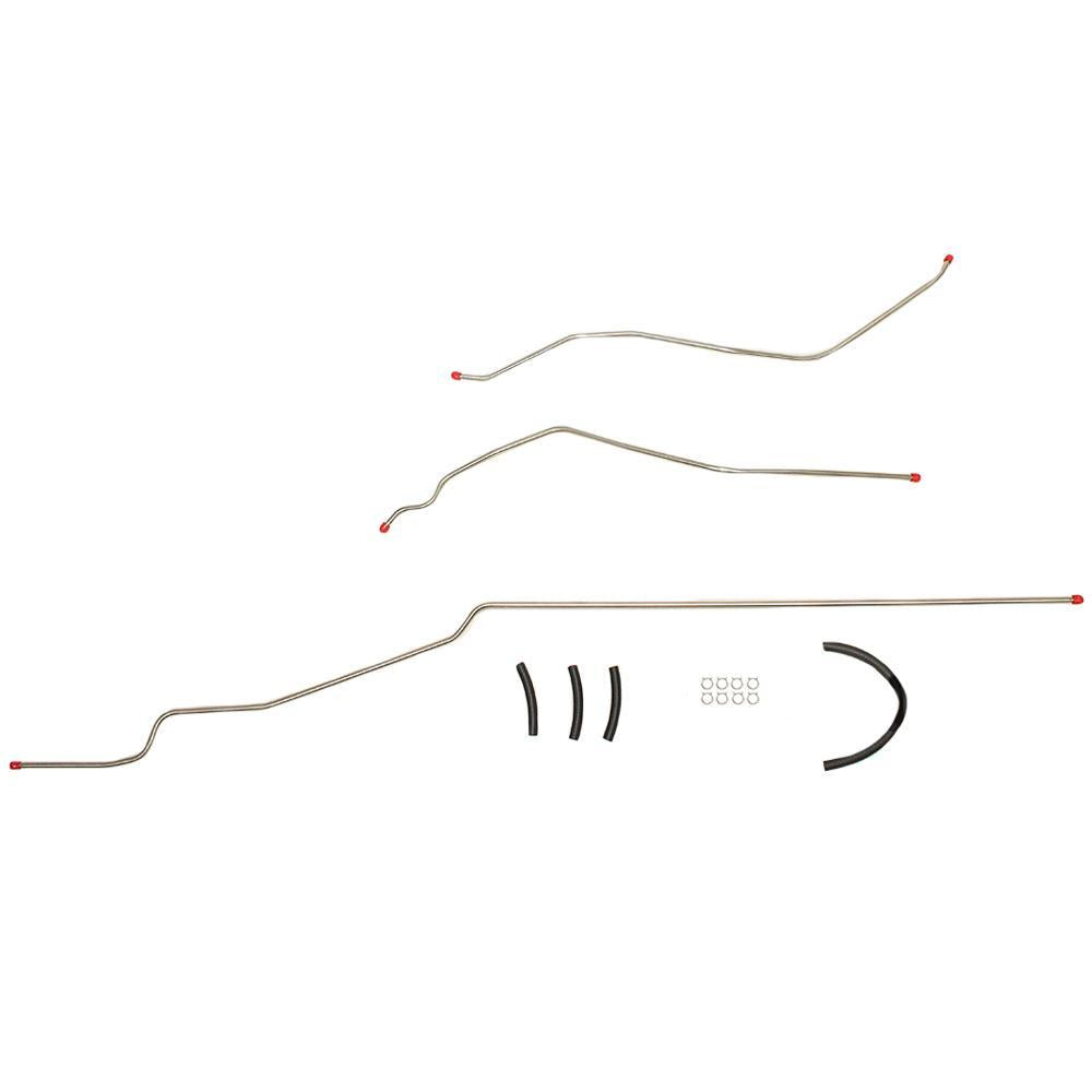 BGL6301SS- 63-64 Chevy Bel Air, Biscayne, Impala V8, 3pc 3/8 Tank to Pump Fuel Line; Stainless - SSTubes