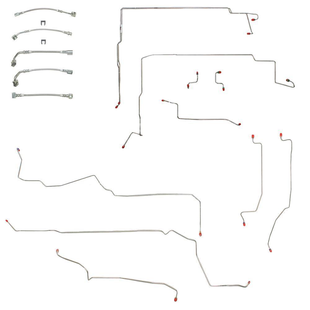 BLH14- 94-95 Mustang GT, ABS, Complete Brake Line & Hose Kit; Stainless - SSTubes