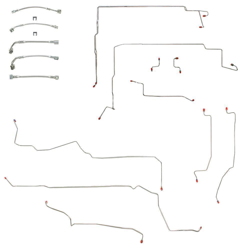BLH15- 96-98 Mustang GT, with ABS; Complete Brake Line & Hose Kit; Stainless - SSTubes