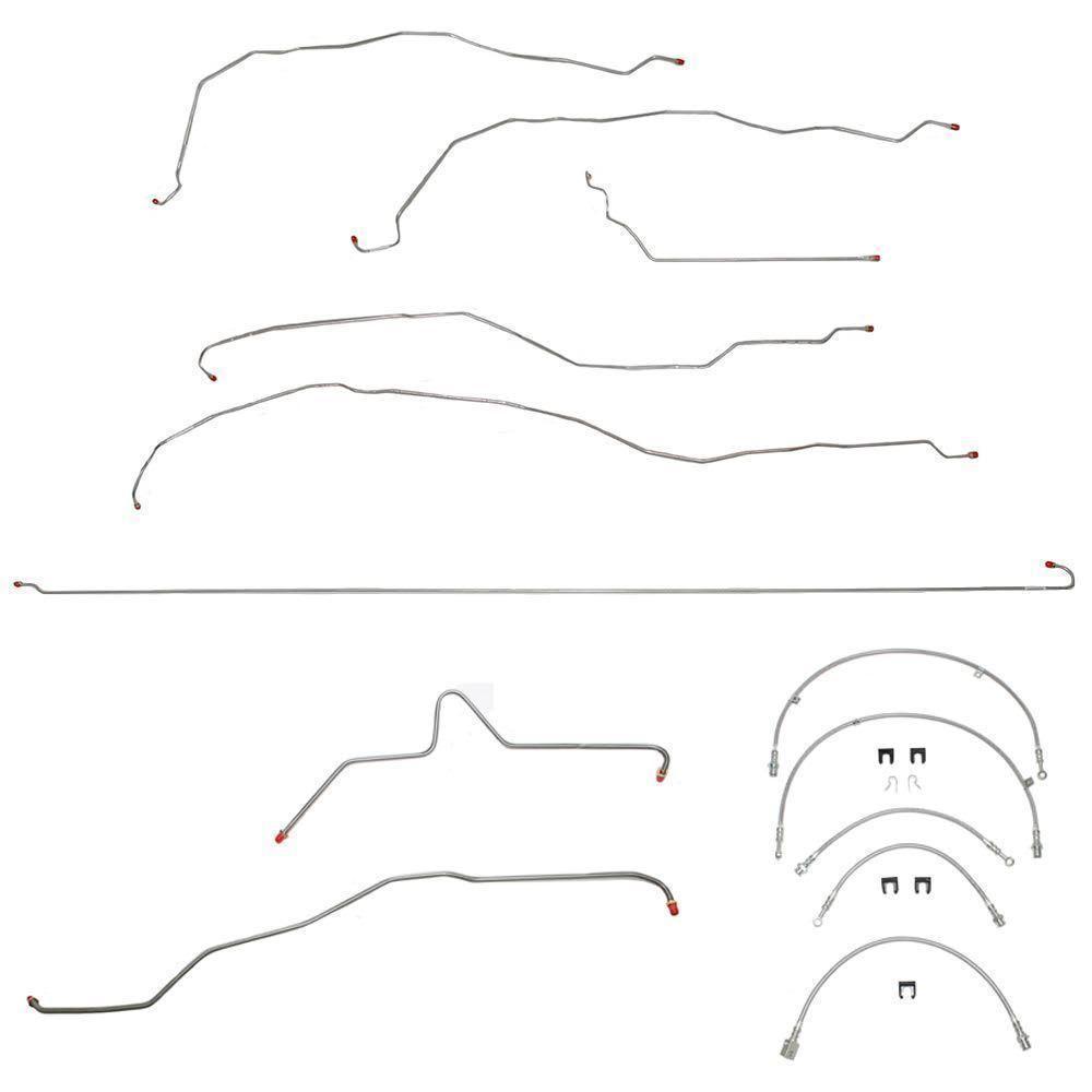 BLH4- 01-07 GM Truck 2500HD, 6.0, V8, Crew Cab/Short Bed; Complete Brake Line & Hose Kit; Stainless - SSTubes