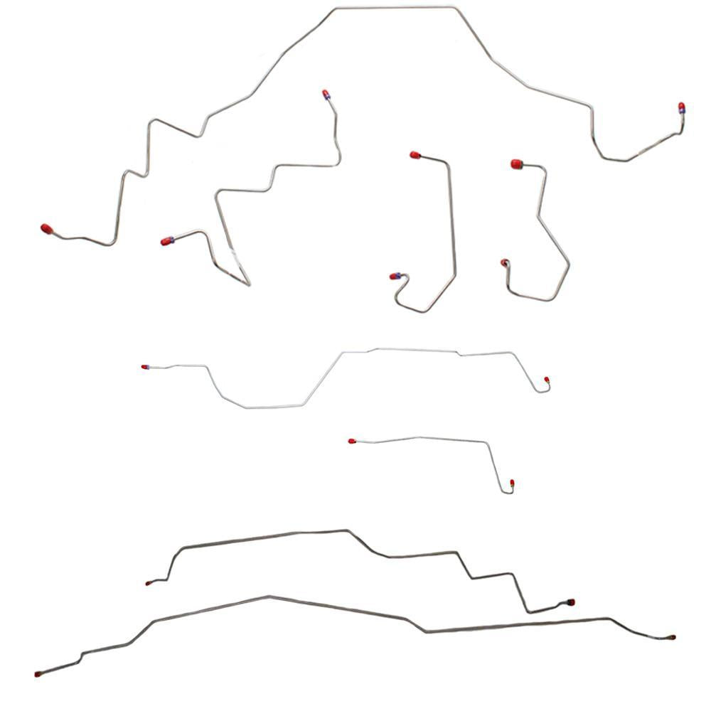 BLH43 - 97-01 F-150, 4wd, Ext/Crew Cab/Short Bed, 4w Disc Brakes (Models Built Before Dec 13th 2001); Complete Brake Line & Hose Kit; Stainless - SSTubes