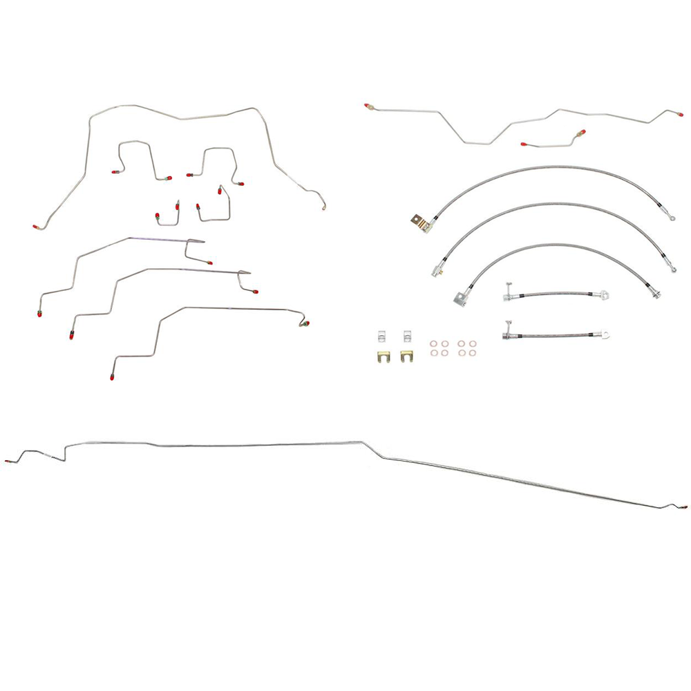 BLH69- 01-02 Ram 2500/3500 4wd, All Wheel Disc, Reg Cab/Long Bed, Manual Trans, Complete Brake Line & Hose Kit; Stainless - SSTubes