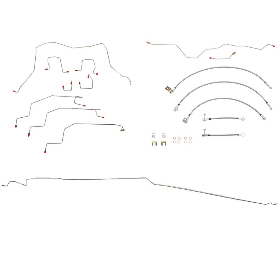 BLH71- 01-02 Ram 2500/3500 4wd, Manual Trans, 4w Disc, Ext Cab/Short Bed; Complete Brake Line & Hose Kit; Stainless - SSTubes