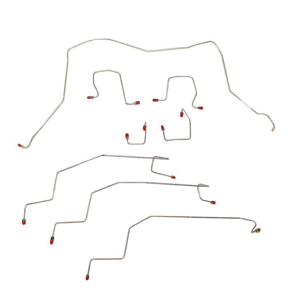 BLH73- 01-02 Ram 2500 4wd, Automatic Trans, 4w Disc, Reg Cab/Long Bed; Complete Brake Line & Hose Kit; Stainless - SSTubes