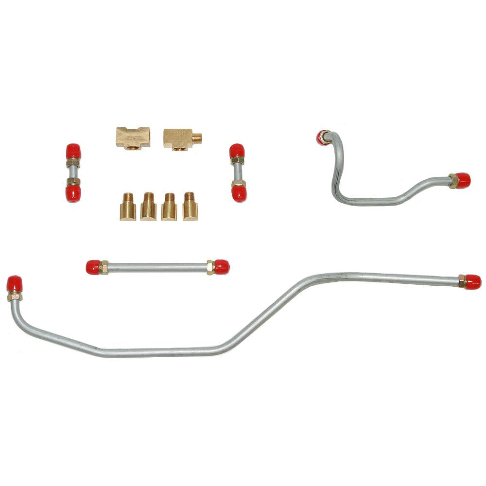 BPC5801SS- 58 Chevy Bel Air, Biscayne, Del Ray, Impala 348 3x2BBL, Pump to Carb Set, Fuel Line, 5 Lines w/ 6 Fittings; Stainless - SSTubes