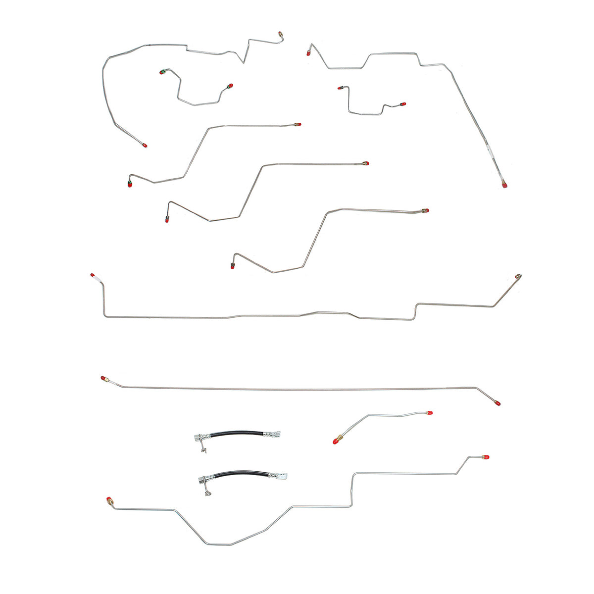 CBK0032SS - 02-05 Ram 1500, 4 WD, All ABS, Quad Cab, Short Bed Brake Line Kit; Stainless - SSTubes