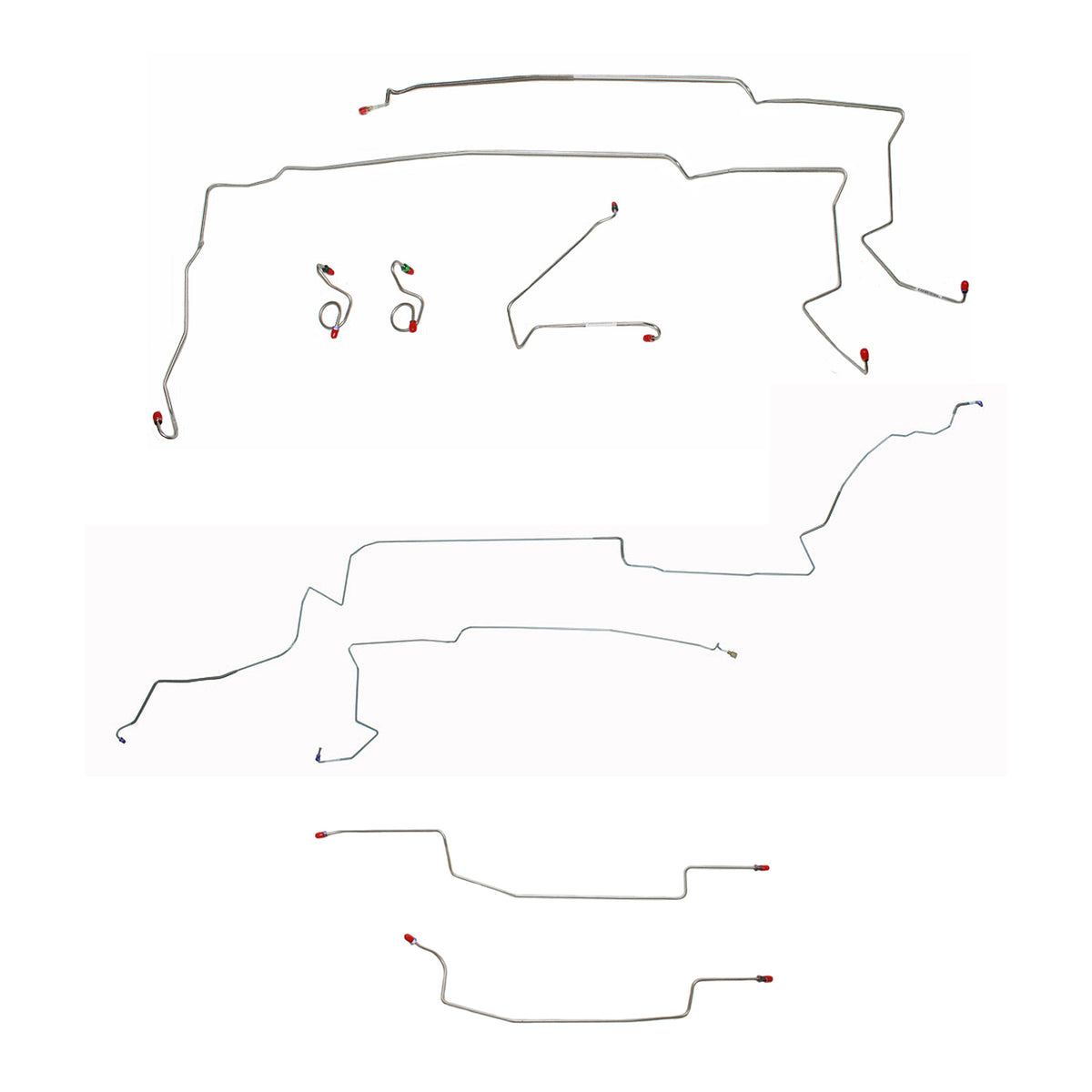 CBK0081SS- 87-93 Ford Mustang V8 w/o Sub Frame Connectors; Complete Brake Line; Stainless - SSTubes
